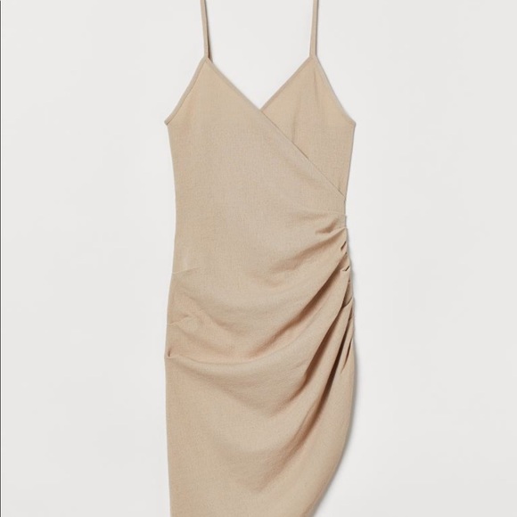 Draped jersey dress by H&M , spaghetti straps ,with draping at one side ,size M - Picture 2 of 3